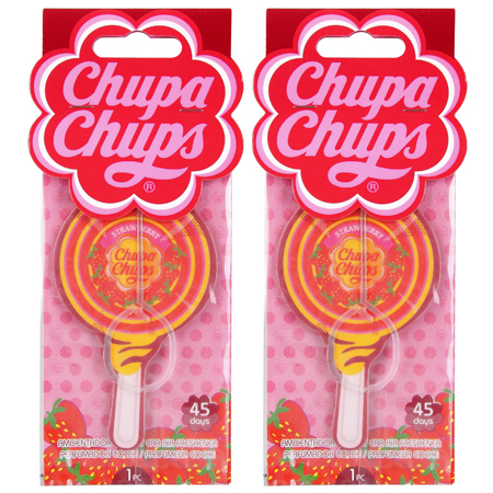 Chupa Chups ซื้อ 1 ฟรี 1 Paper Air Freshener #Strawberry แผ่นหอมปรับอากาศกลิ่นสตอเบอรี่ หอมหวานน่ารัก ดุจกลิ่นขนมหวานอมเปรี้ยว  หอมยาวนานถึง 30 วัน 